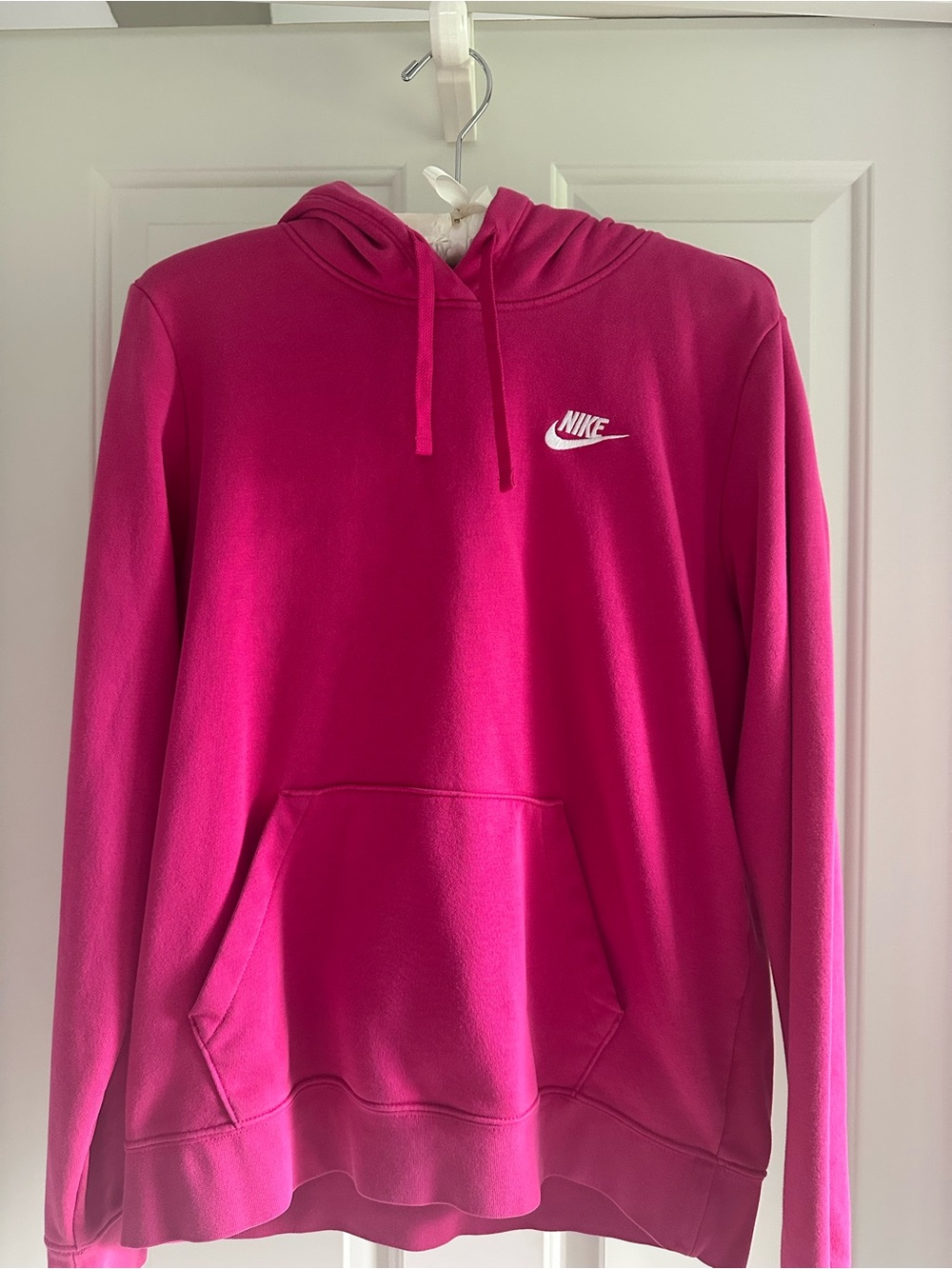 Nike Women's Crewneck Hoodie in Hot Pink with White Logo